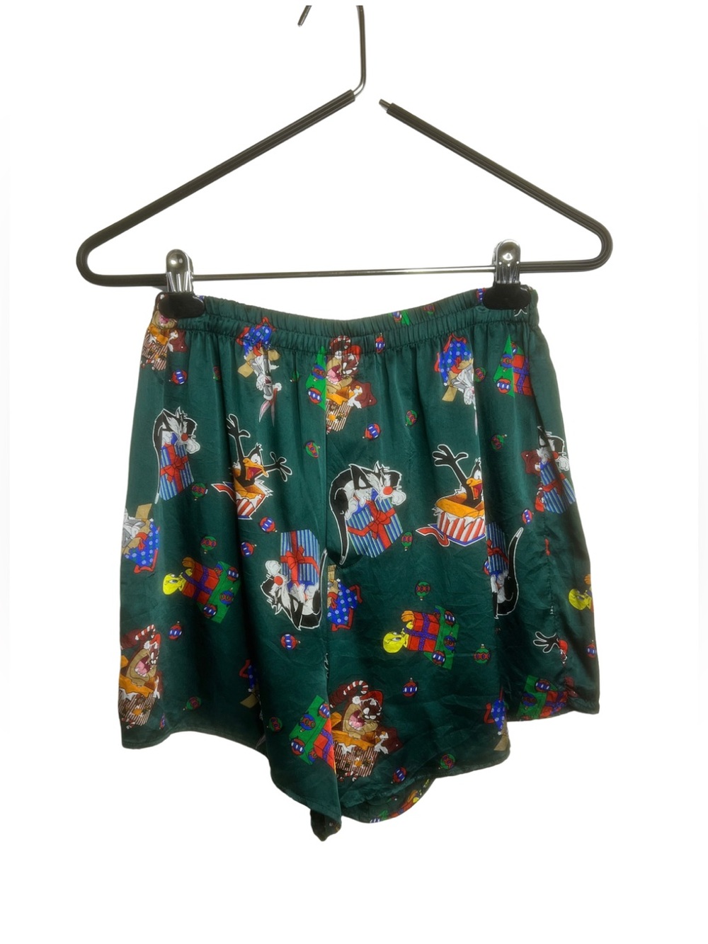Vintage Looney Tunes Christmas Lounge Boxers 100% Silk Size L 1997 Bugs Bunny